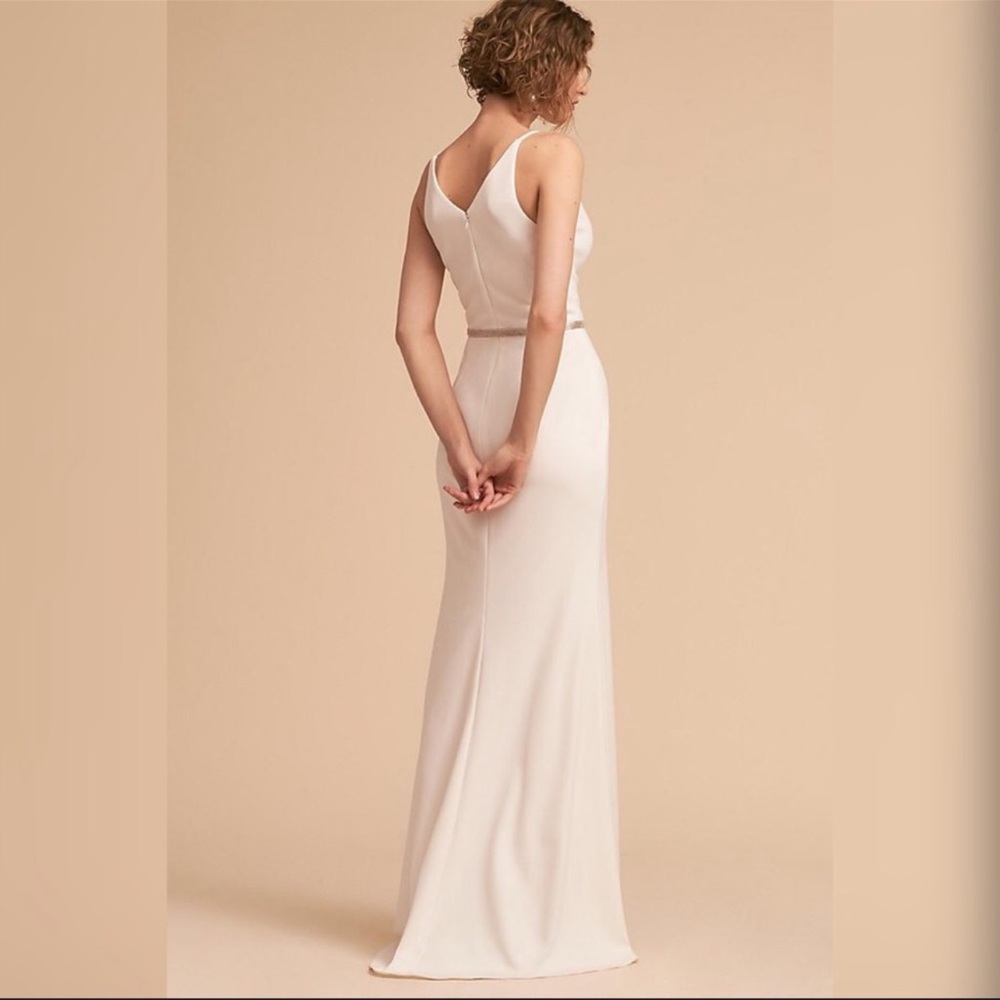 Anthropologie x BHLDN Jones V-neck Crepe Dress - Picture 2 of 16